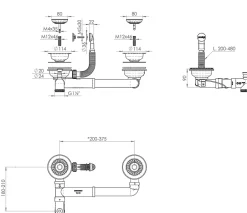 Bonde évier 2 cuves avec vidage manuel diamètre 90 mm couleur or-Poalgi Hot