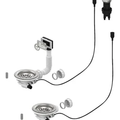 Bonde évier automatique - - diamètre 90 mm - 2 cuves-Valentin Online