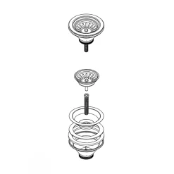 Bonde évier chromée pour évier sans trop plein-Vitra Clearance