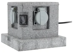 Borne de jardin extérieure 4 prises + 2 interrupteurs 5 m horizontal^Zenitech Hot