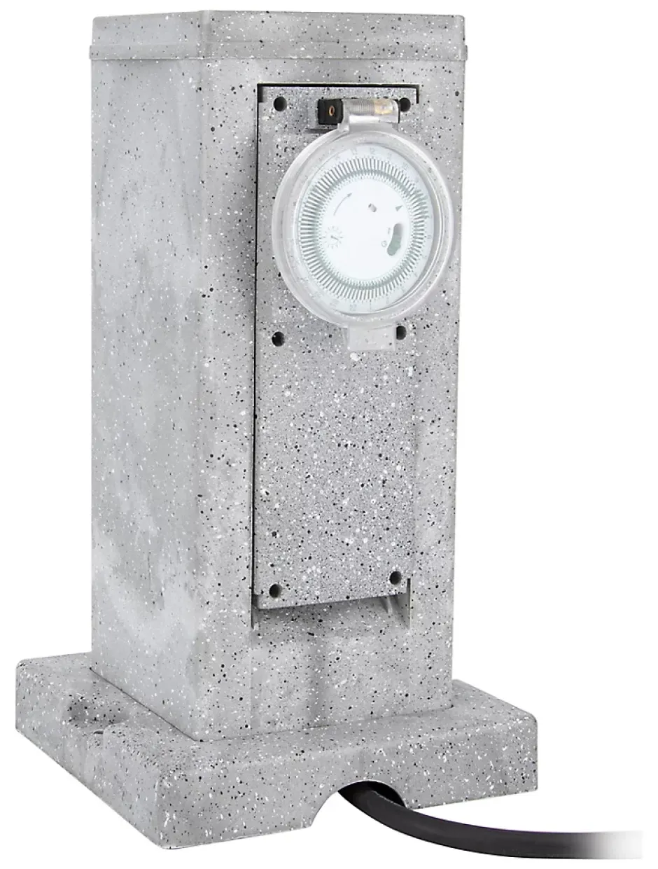 Borne de jardin extérieure 2 prises + programmateur 5 m-Zenitech Discount