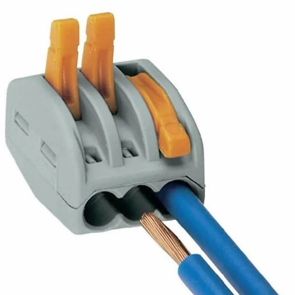 Borne de raccordement à levier 3 entrées avec serre câble (Pack de 20) --Silamp Clearance