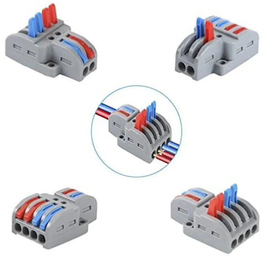 Borne de raccordement à levier 4 entrées / 2 sorties -^Silamp Online
