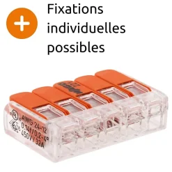 Borne de raccordement S221 5 conducteurs - leviers 4mm² -^Wago Sale