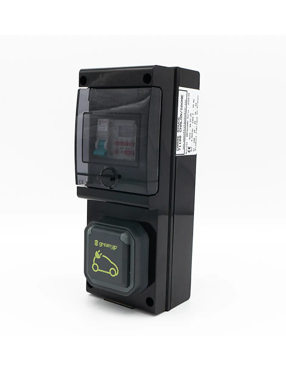 Borne De Recharge Avec Horloge équipée D'une Prise Green'up Complète Avec Protections^Carré Rouge Discount