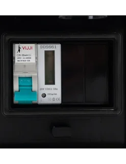 Borne De Recharge Avec Prise Europe 16a Complète Avec Protections Et Compteur-Carré Rouge Best