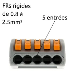 Borne rapide automatique à cliquet S222 - 5 entrées -^Wago Online