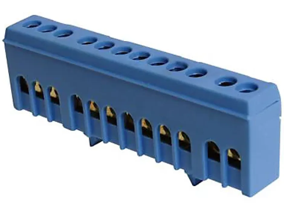Bornier modulaire neutre 12 points bleu-Zenitech