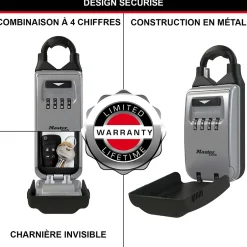 Boîte à clé à anse rétractable Masterlock Select Acess 5420EURD^Master Lock New