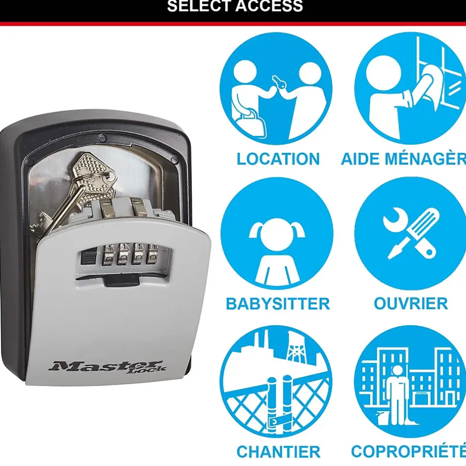 Boîte à clé sécurisée Select Access à combinaison programmable-Master Lock Online