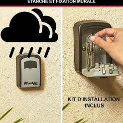 Boîte à clés sécurisée à combinaison programmable et fixation murale^Master Lock Outlet
