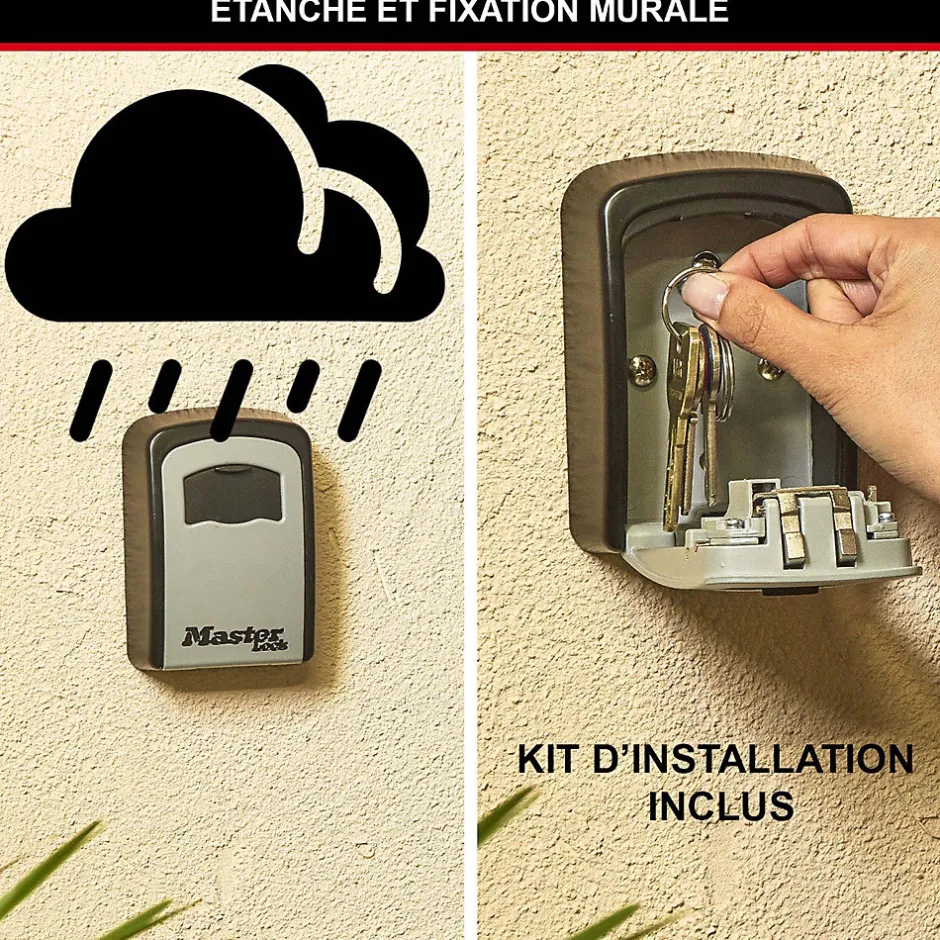 Boîte à clés sécurisée à combinaison programmable et fixation murale^Master Lock Outlet