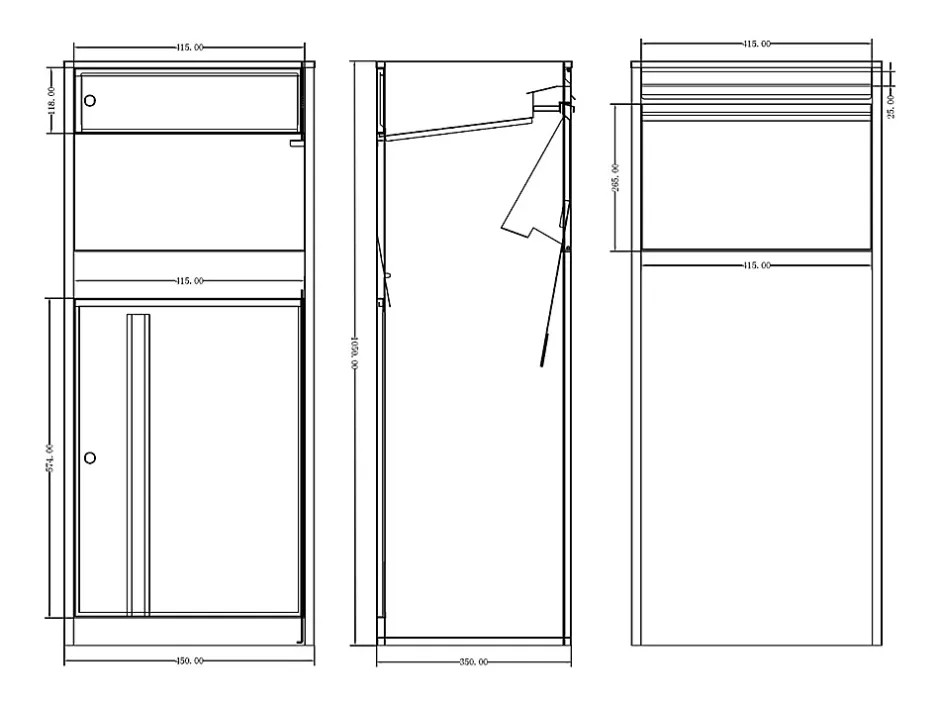 Boîte à colis anthracite - L45 x l35 x H105 cm - COLIBRI^Vente-unique Discount