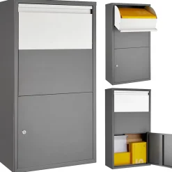 Boîte à colis Fortress avec clapet de sécurité 44 x 22 x 82 cm^Tectake Best