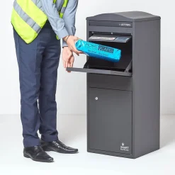 Boîte aux lettres 1 porte Boîte à colis Large Gris foncé en acier-Smart Parcel Box Hot