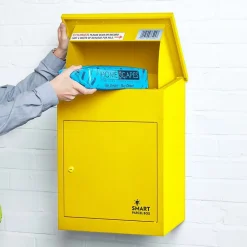 Boîte aux lettres 1 porte Boîte à colis Jaune en acier^Smart Parcel Box Online