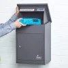 Boîte aux lettres 1 porte Boîte à colis Gris foncé en acier^Smart Parcel Box Sale