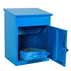 Boîte aux lettres 1 porte Boîte à colis Bleue en acier^Smart Parcel Box Clearance