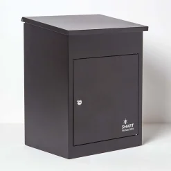 Boîte aux lettres 1 porte Boîte à colis Noire en acier^Smart Parcel Box