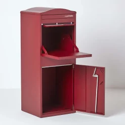 Boîte aux lettres 1 porte Boîte à colis Large Bordeaux en acier^Smart Parcel Box