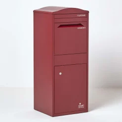 Boîte aux lettres 1 porte Boîte à colis Large Bordeaux en acier^Smart Parcel Box