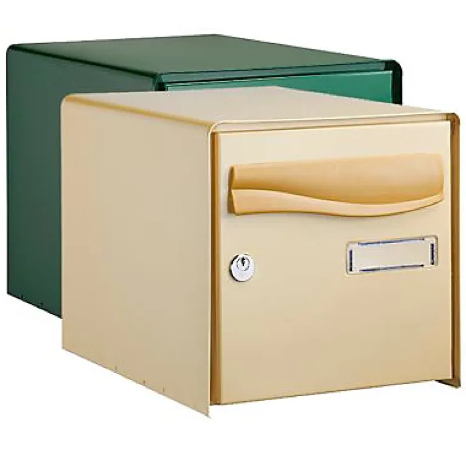 Boîte aux lettres 1 porte Lys Beige acier résistante à la rouille- Discount