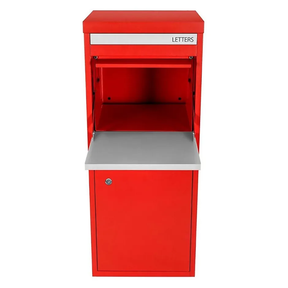 Boîte aux lettres 2 portes Boîte à colis Large Rouge en acier^Smart Parcel Box Outlet