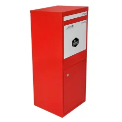 Boîte aux lettres 2 portes Boîte à colis Large Rouge en acier^Smart Parcel Box Outlet