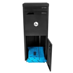 Boîte aux lettres 2 portes Boîte à colis Large Noir en acier-Smart Parcel Box Discount