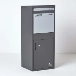 Boîte aux lettres 2 portes Boîte à colis Large Gris foncé en acier-Smart Parcel Box