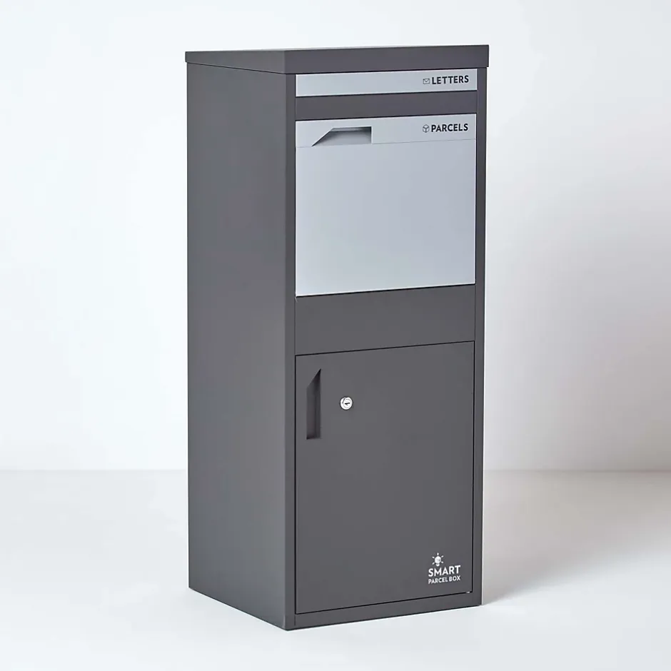 Boîte aux lettres 2 portes Boîte à colis Large Gris foncé en acier-Smart Parcel Box