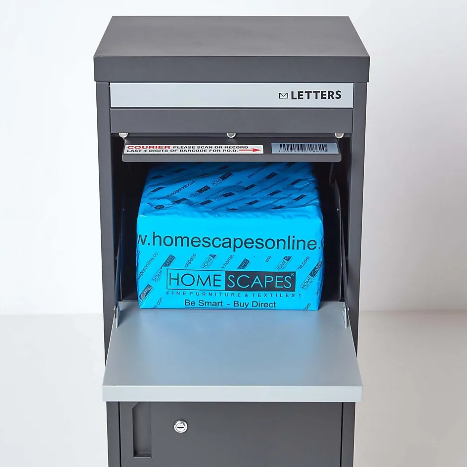 Boîte aux lettres 2 portes Boîte à colis Large Gris foncé en acier-Smart Parcel Box