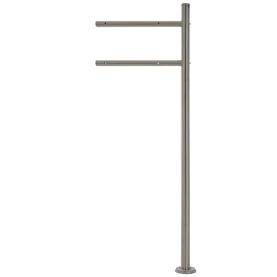 Boîte aux lettres anthracite/aspect marbre sur pied argenté en acier + clés^Ml-Design New