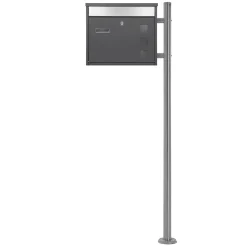 Boîte aux lettres anthracite-argent avec support métallisé 120cm+ kit de montage^Ml-Design Discount