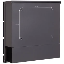 Boîte aux lettres anthracite / imitation bois avec support acier et kit montage-Ml-Design