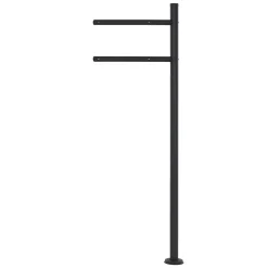 Boîte aux lettres anthracite / imitation bois avec support acier et kit montage-Ml-Design