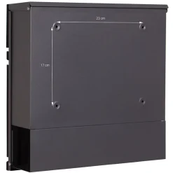 Boîte aux lettres anthracite/bois naturel avec support argenté acier inoxydable-Ml-Design Outlet