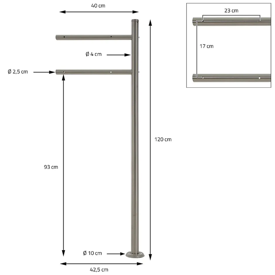 Boîte aux lettres anthracite/bois naturel avec support argenté acier inoxydable-Ml-Design Outlet