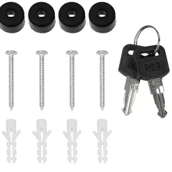 Boîte aux lettres anthracite / bois naturel avec support en acier et kit montage-Ml-Design Hot