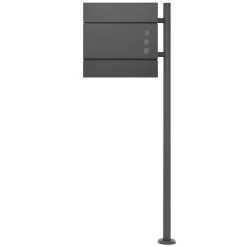 Boîte aux lettres avec compartiment à journaux avec support poteau anthracite^ECD Germany New
