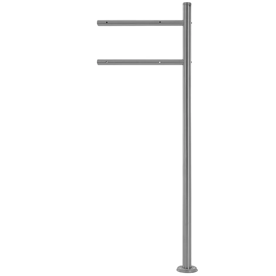 Boîte aux lettres avec compartiment à journaux au support poteau anthracite^ECD Germany Discount