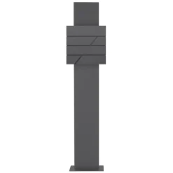 Boîte aux lettres avec support mailbox anthracite moderne avec 2 clés incluses^Ml-Design New