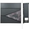 Boîte aux lettres en acier optique marbre noir murale moderne avec 2 clés inclus^Ml-Design Discount