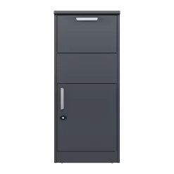 Boîte aux lettres gris avec espace colis en acier galvanisé et serrure papillon-Couleurs Du Monde Hot