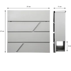 Boîte aux lettres gris clair avec support boîte postale sur pieds acier + 2 clés-Ml-Design New