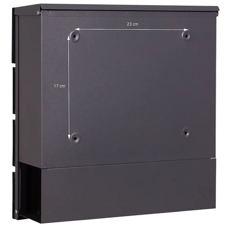 Boîte aux lettres moderne en acier anthracite/ optique bois avec support 170 cm-Ml-Design New