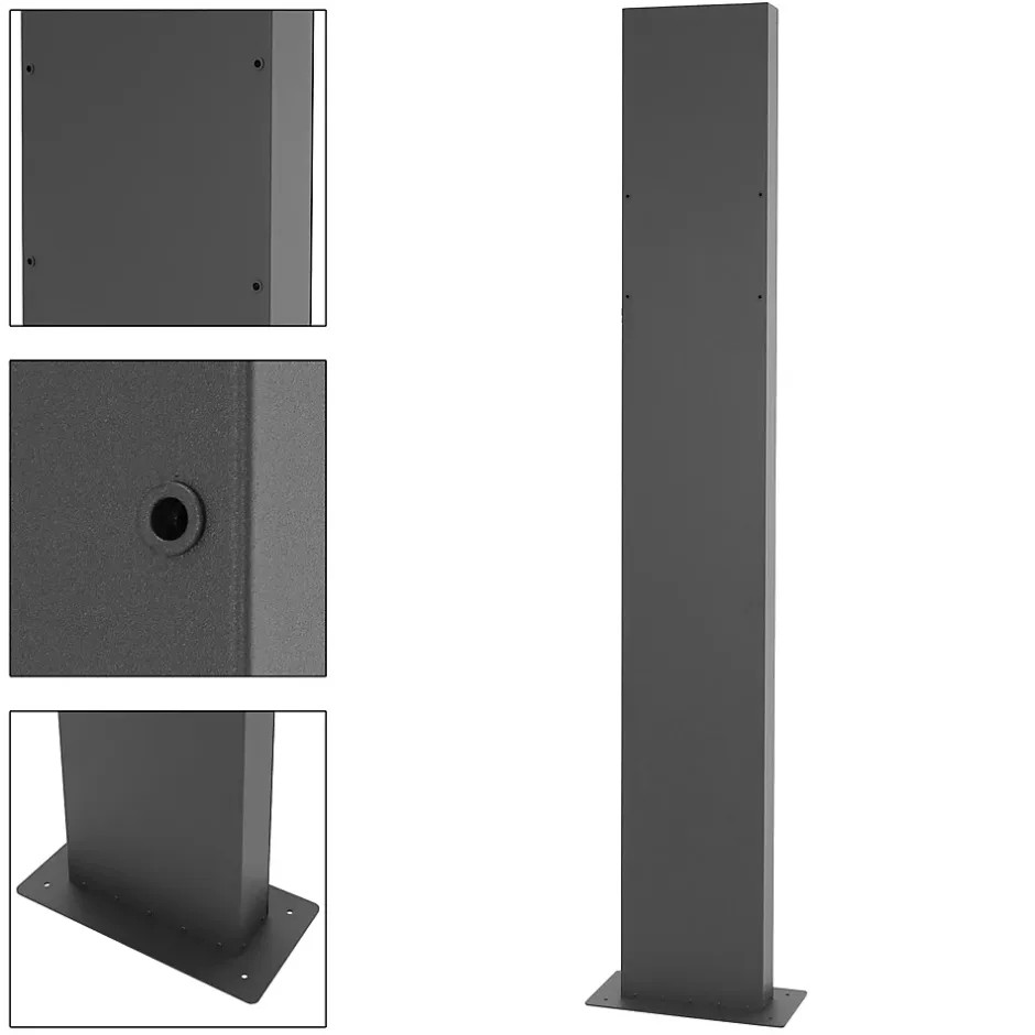 Boîte aux lettres moderne en acier anthracite/ optique bois avec support 170 cm-Ml-Design New