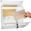 Boîte aux lettres moderne blanc avec compartiment à journaux en acier 2 clés-ECD Germany Clearance