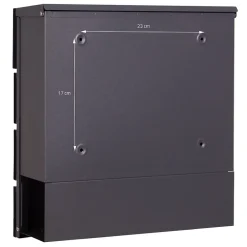 Boîte aux lettres moderne en acier anthracite imitation bois murale avec 2 clés^Ml-Design