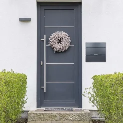 Boîte aux lettres murale anthracite avec 2 clés compartiment à journaux moderne^Ml-Design